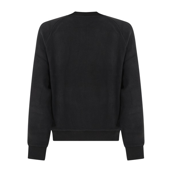 Polo Ralph Lauren - Felpa nera in pile full zip con patch logo ricamato per