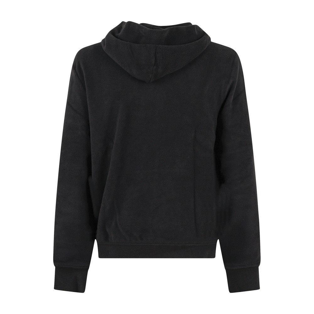 Polo Ralph Lauren - Felpa nera in pile con cappuccio e patch logo ricamato per