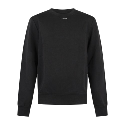 Richmond X - Felpa nera girocollo in cotone con logo ricamato regular fit per