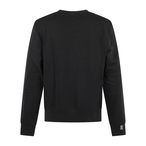 Richmond X - Felpa nera girocollo in cotone con logo ricamato regular fit per 2