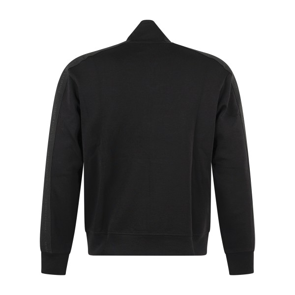 Armani Exchange - Felpa nera con zip doppio cursore in cotone con banda logata