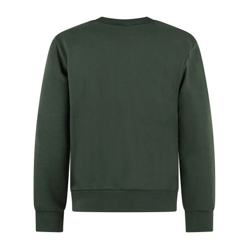 Timberland - Felpa girocollo verde in cotone patch silicone regular fit per 2