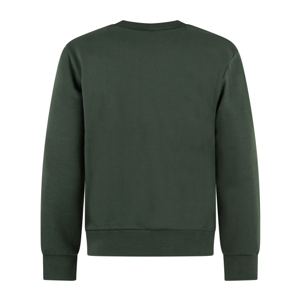Timberland - Felpa girocollo verde in cotone patch silicone regular fit per