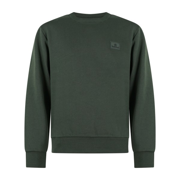 Timberland - Felpa girocollo verde in cotone patch silicone regular fit per