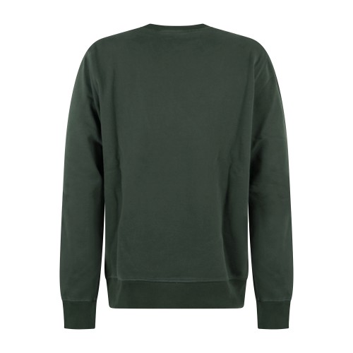 Timberland - Felpa girocollo verde in cotone logo ricamato regular fit per uomo 2