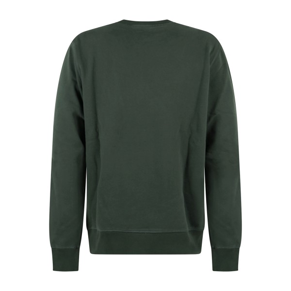 Timberland - Felpa girocollo verde in cotone logo ricamato regular fit per uomo