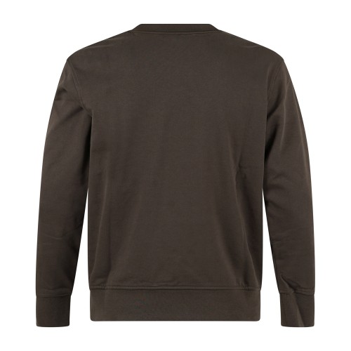 Armani Exchange - Felpa girocollo verde in cotone con stampa logo regular fit 2