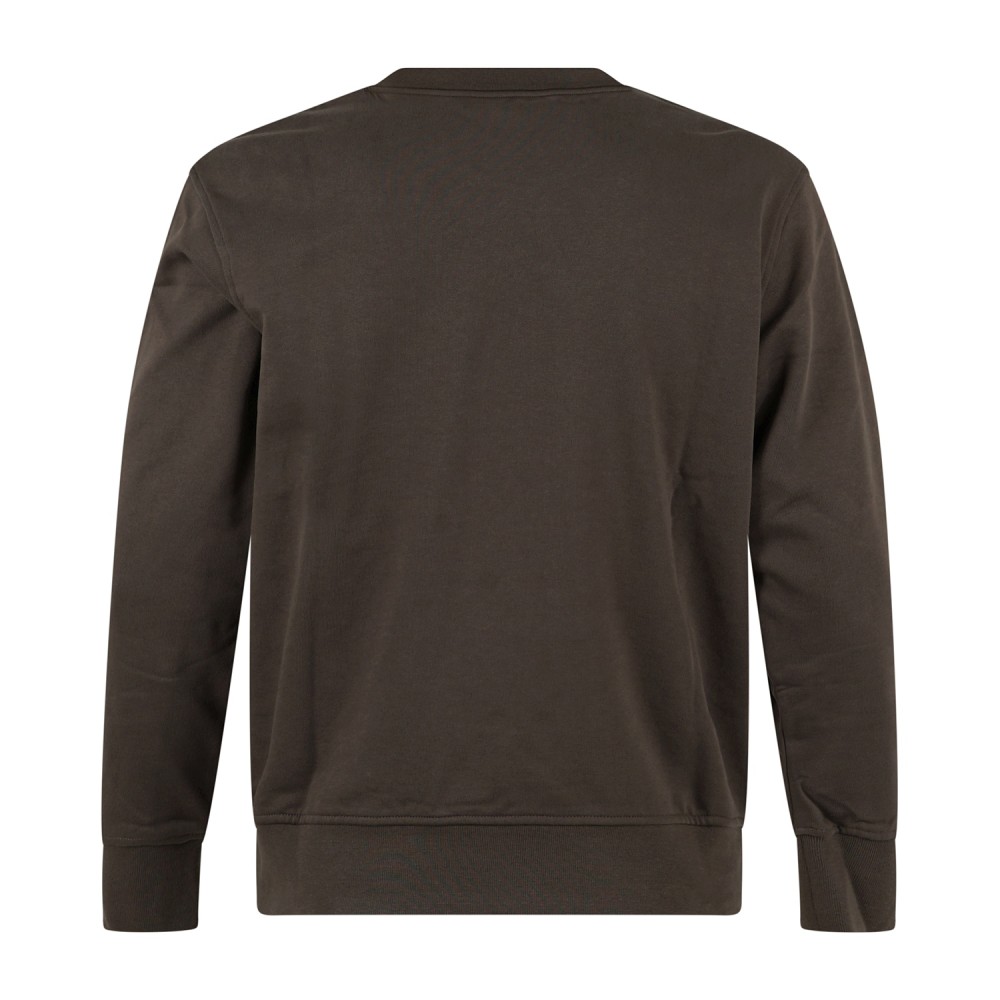 Armani Exchange - Felpa girocollo verde in cotone con stampa logo regular fit