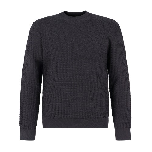 Armani Exchange - Maglione girocollo marrone in viscosa con lavorazione nido