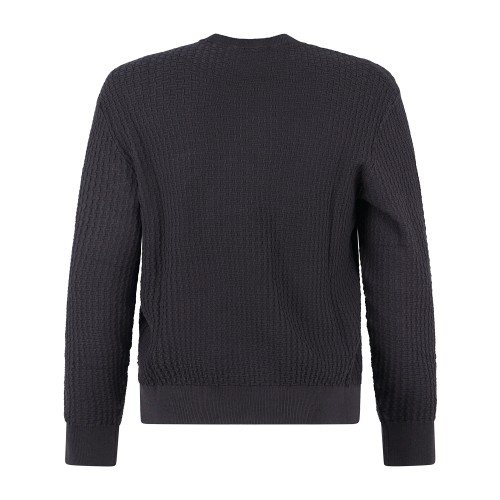 Armani Exchange - Maglione girocollo marrone in viscosa con lavorazione nido 2