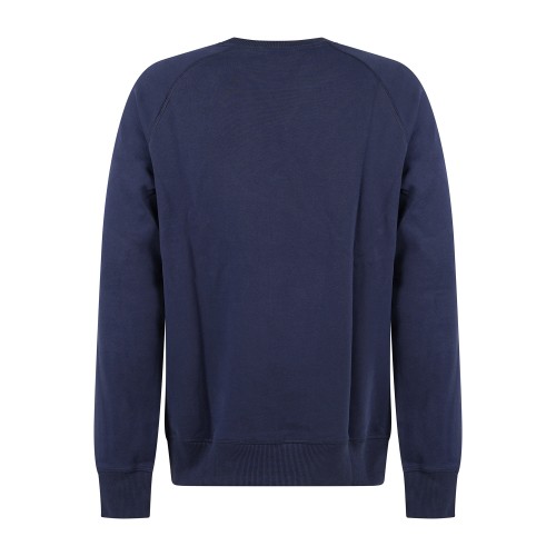 Timberland - Felpa girocollo blu in cotone logo ricamato regular fit per uomo | 2