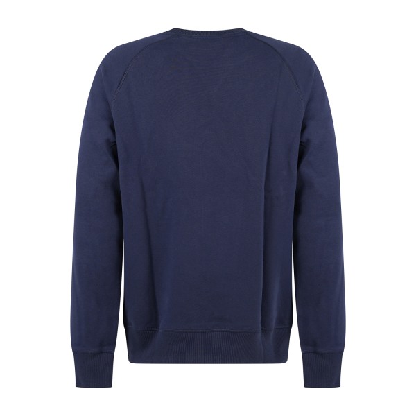 Timberland - Felpa girocollo blu in cotone logo ricamato regular fit per uomo |