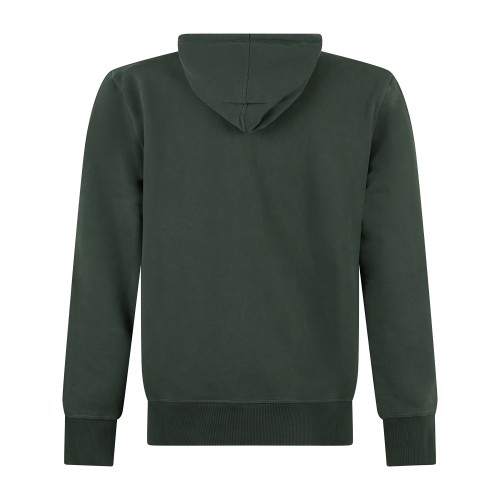Timberland - Felpa cappuccio verde in cotone logo ricamato regular fit per uomo 2