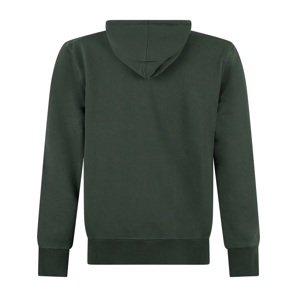 Timberland - Felpa cappuccio verde in cotone logo ricamato regular fit per uomo