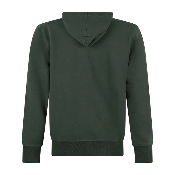 Timberland - Felpa cappuccio verde in cotone logo ricamato regular fit per uomo