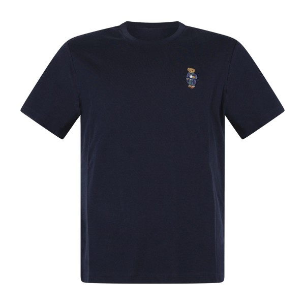 Polo Ralph Lauren - T-shirt blu con patch orsetto ricamato sul petto per uomo |