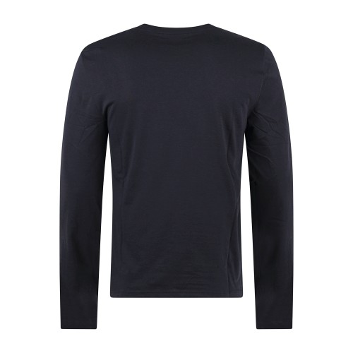 Armani Exchange - T-shirt blu con maniche lunghe in cotone regular fit per uomo 2