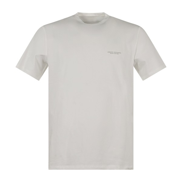 Armani Exchange - T-shirt bianca in cotone con stampa logo slim fit per uomo |