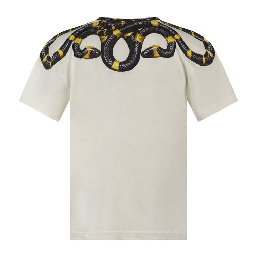 County Of Milan - T-shirt bianca in cotone con stampa serpenti per uomo | 2