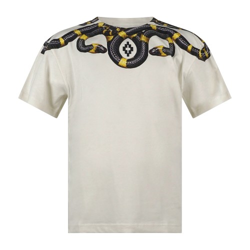County Of Milan - T-shirt bianca in cotone con stampa serpenti per uomo |