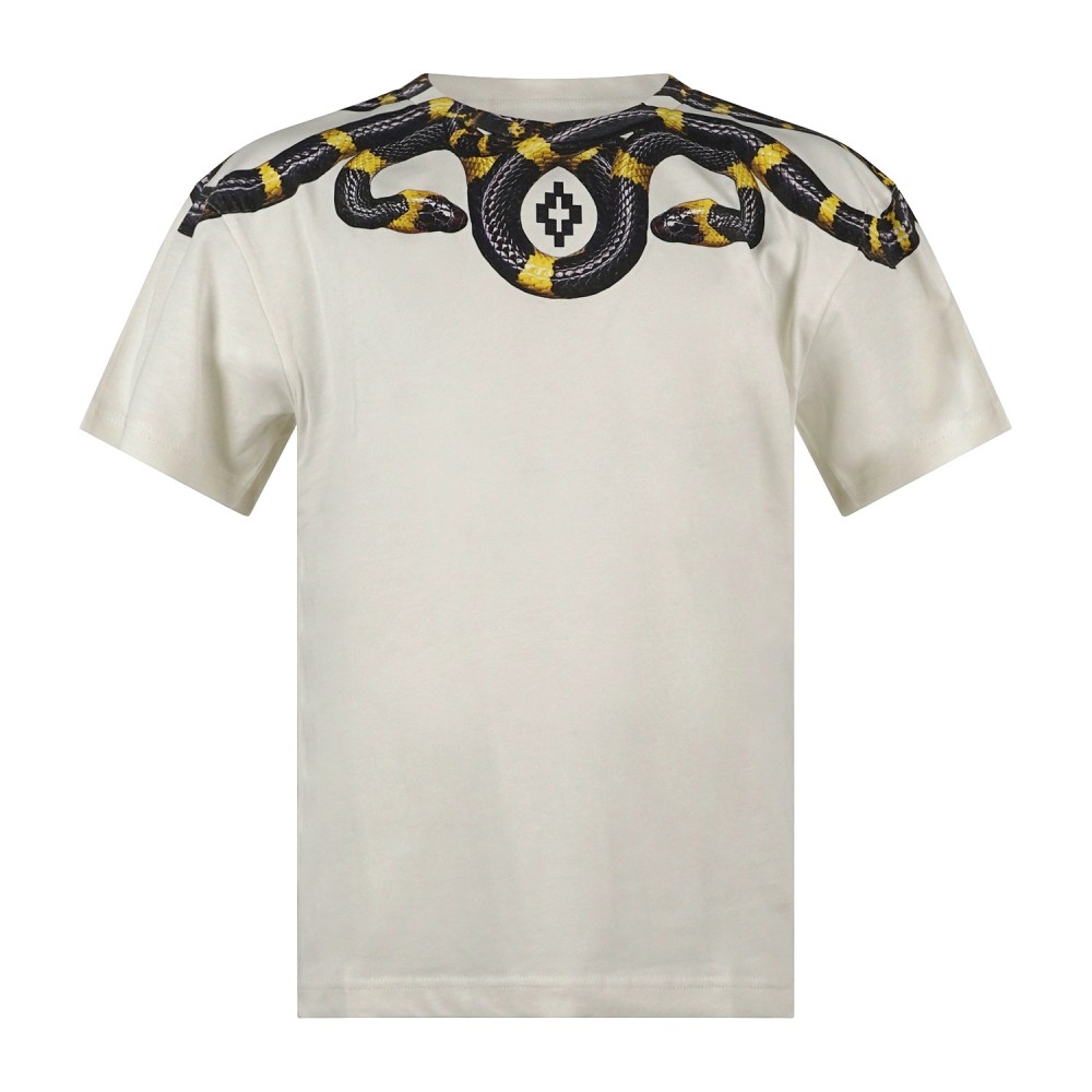 County Of Milan - T-shirt bianca in cotone con stampa serpenti per uomo |