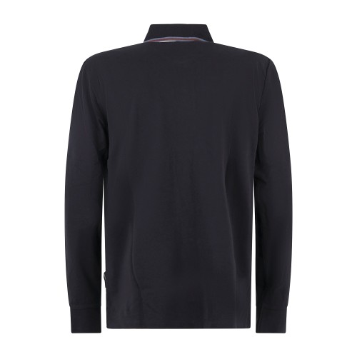 Armani Exchange - Polo blu manica lunga in piqué di cotone regular fit per uomo 2