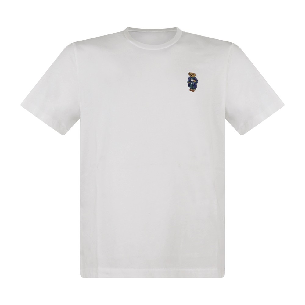 Polo Ralph Lauren - T-shirt bianca con patch orsetto ricamato sul petto per