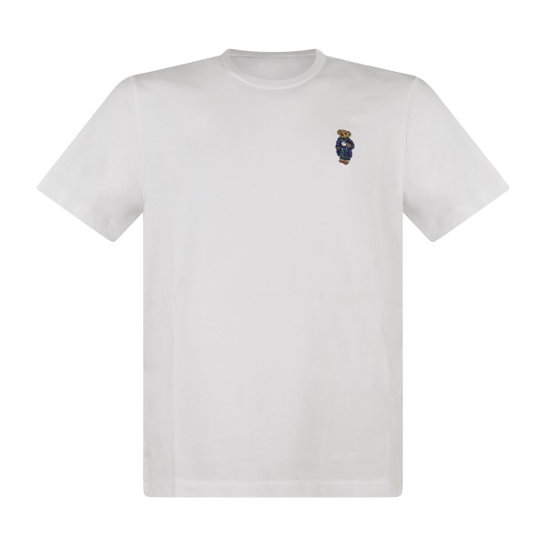 Polo Ralph Lauren - T-shirt bianca con patch orsetto ricamato sul petto per
