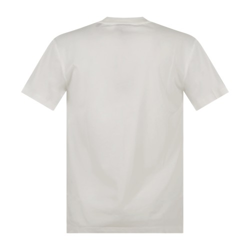 Armani Exchange - T-shirt bianca in cotone con ricamo logo regular fit per uomo 2