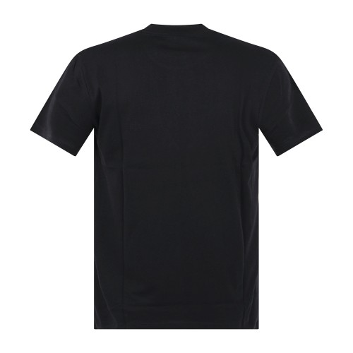 Armani Exchange - T-shirt blu in cotone con ricamo logo regular fit per uomo | 2
