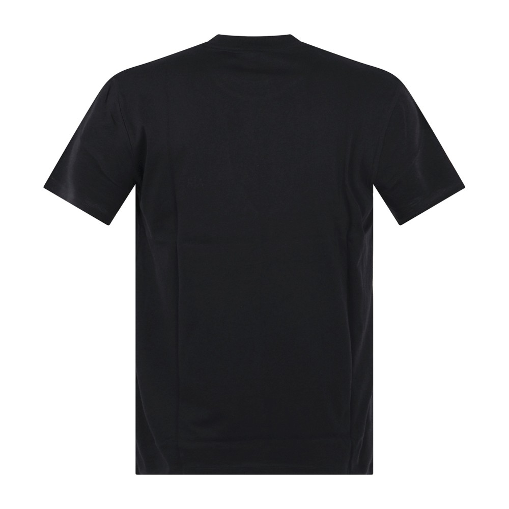 Armani Exchange - T-shirt blu in cotone con ricamo logo regular fit per uomo |