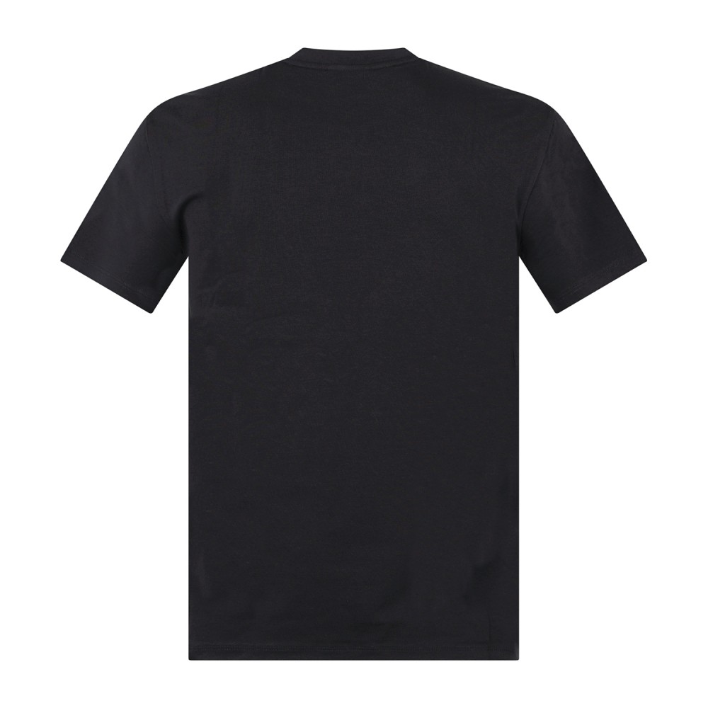 Armani Exchange - T-shirt blu in cotone con stampa logo slim fit per uomo |