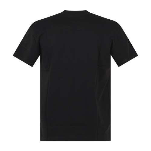 Armani Exchange - T-shirt nera in cotone con ricamo logo regular fit per uomo | 2