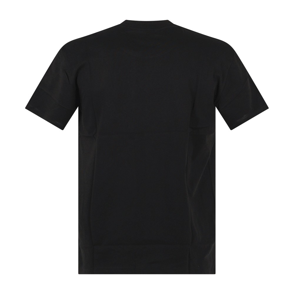 Armani Exchange - T-shirt nera in cotone con ricamo logo regular fit per uomo |