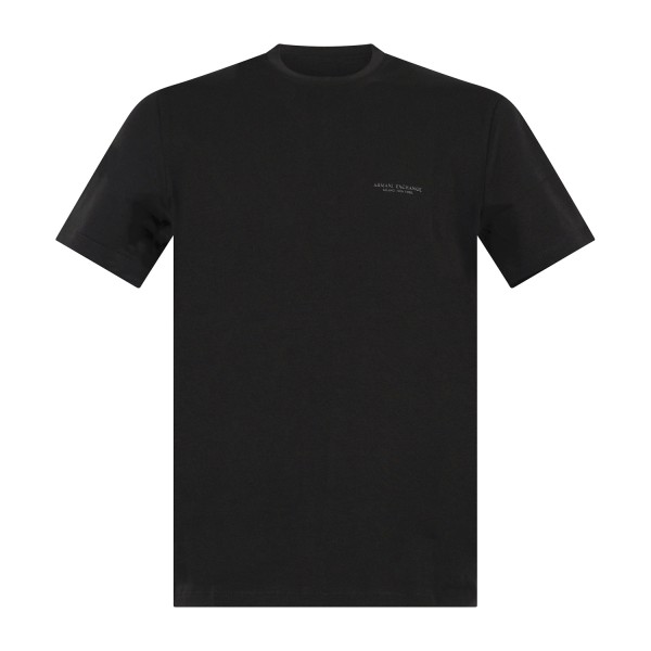 Armani Exchange - T-shirt nera in cotone con stampa logo slim fit per uomo |