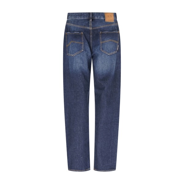 Armani Exchange - Jeans denim scuro 5 tasche loose tapered per uomo | xm000075