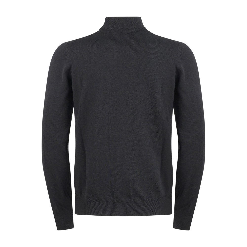 Gran Sasso - Lupetto nero in lana extrafine merinos per uomo | lupo m/l 55155