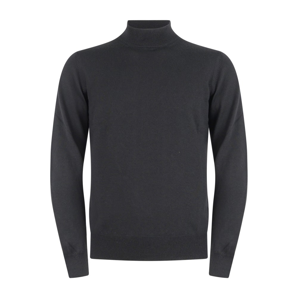 Gran Sasso - Lupetto nero in lana extrafine merinos per uomo | lupo m/l 55155