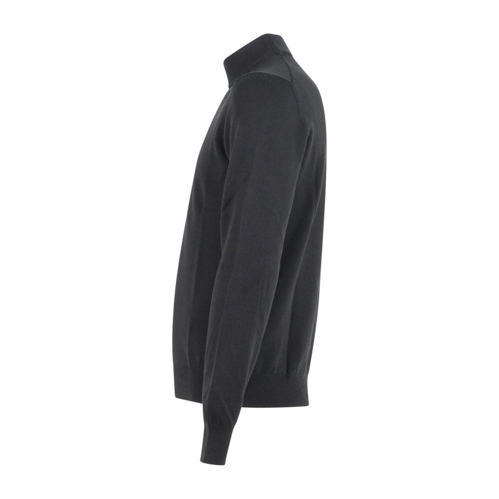 Gran Sasso - Lupetto nero in lana extrafine merinos per uomo | lupo m/l 55155