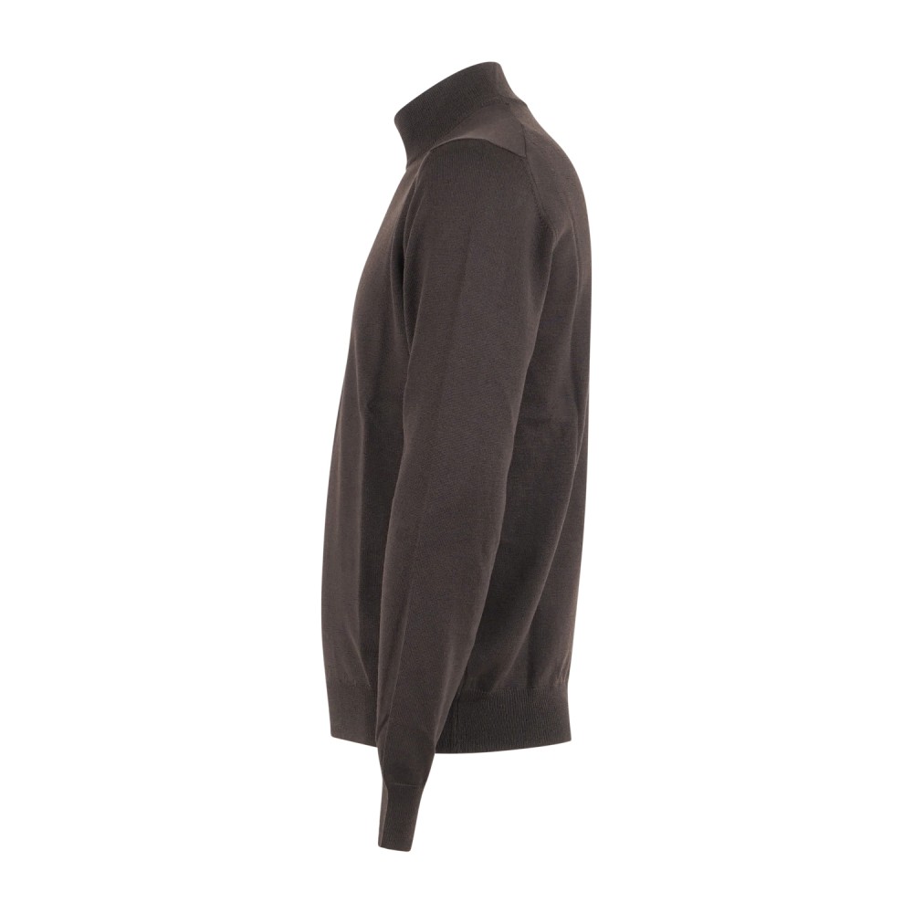 Gran Sasso - Lupetto marrone in lana extrafine merinos per uomo | lupo m/l