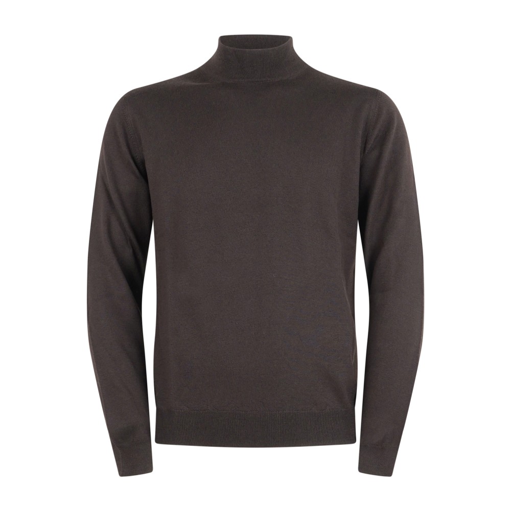 Gran Sasso - Lupetto marrone in lana extrafine merinos per uomo | lupo m/l