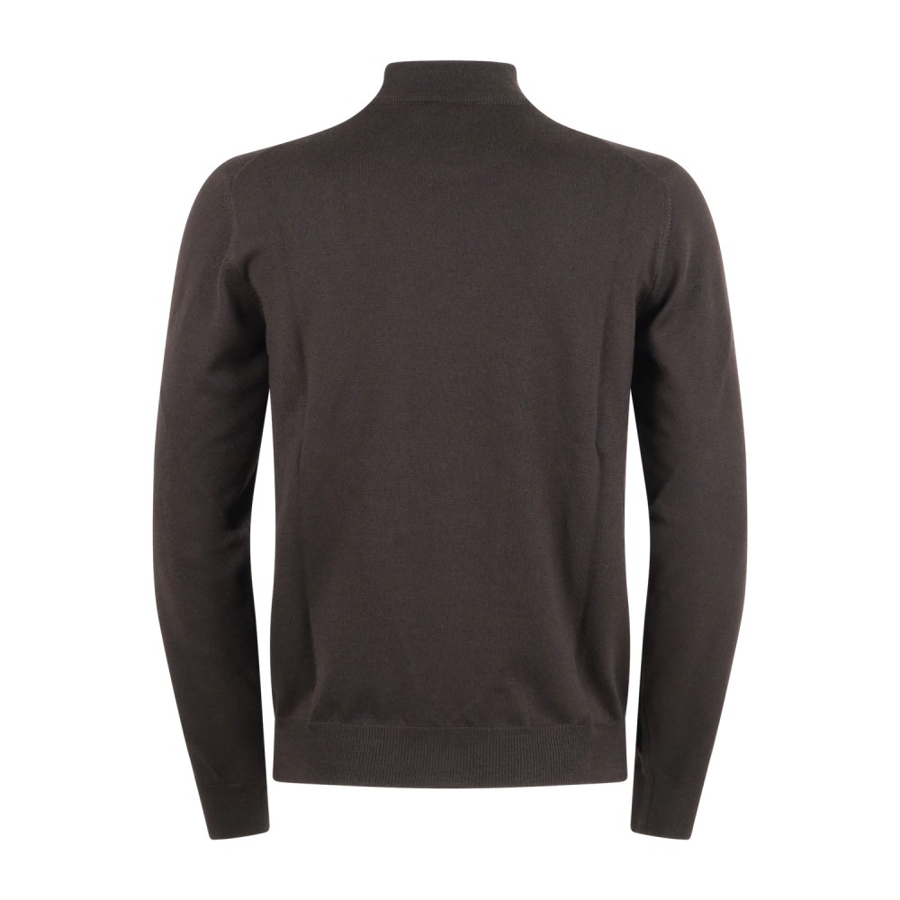 Gran Sasso - Lupetto marrone in lana extrafine merinos per uomo | lupo m/l
