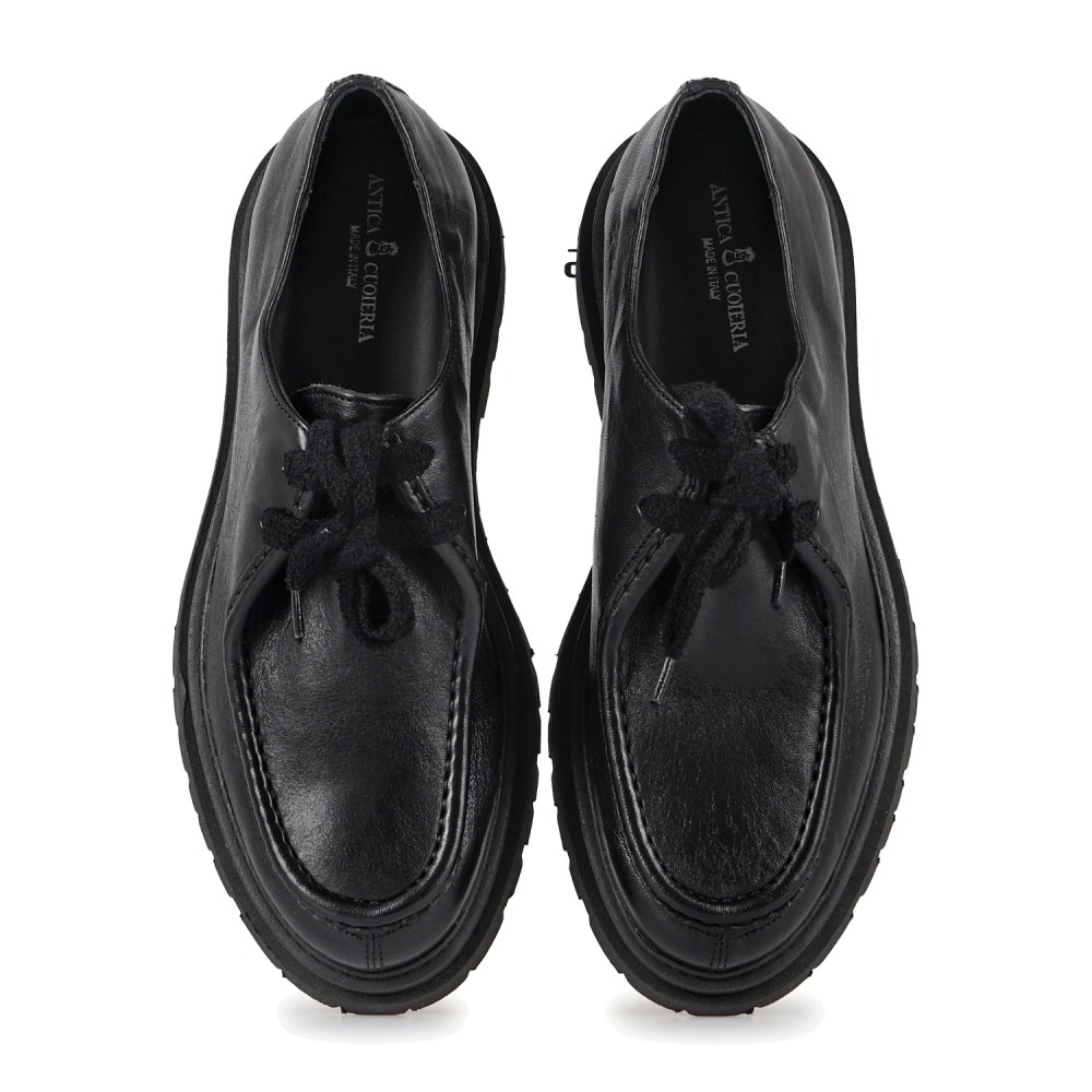 Antica Cuoieria - Scarpa Derby WAX nera in pelle per uomo | 23156-w-vu1 wax nero