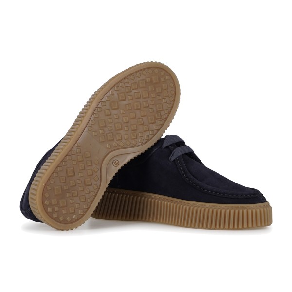 Antica Cuoieria - Scarpa stringata Cortina blu in camoscio per uomo |