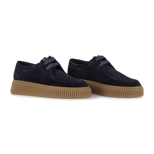 Antica Cuoieria - Scarpa stringata Cortina blu in camoscio per uomo | 2