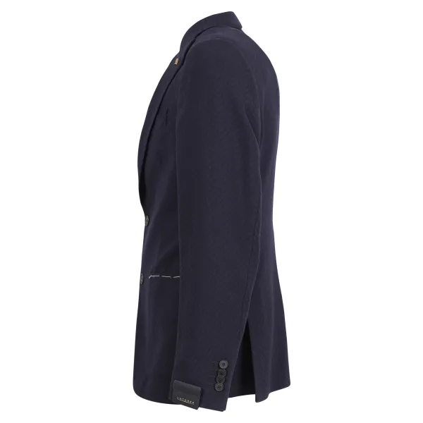 Sartoria Latorre - Giacca blu lavorata per uomo | f86 u70284 2