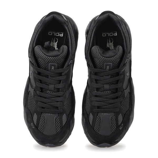 Polo Ralph Lauren - Sneakers Trackster 300 nera in pelle per uomo | 809p1575001
