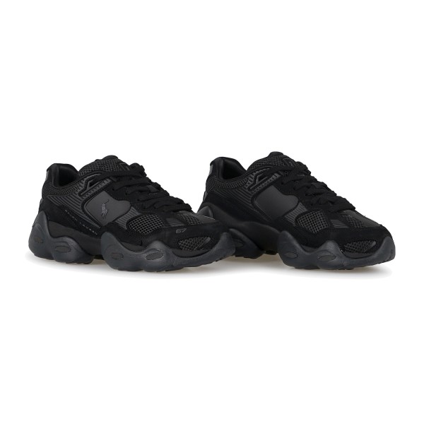Polo Ralph Lauren - Sneakers Trackster 300 nera in pelle per uomo | 809p1575001