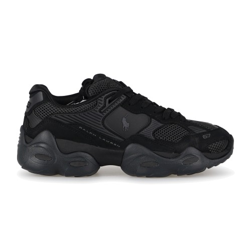 Polo Ralph Lauren - Sneakers Trackster 300 nera in pelle per uomo | 809p1575001