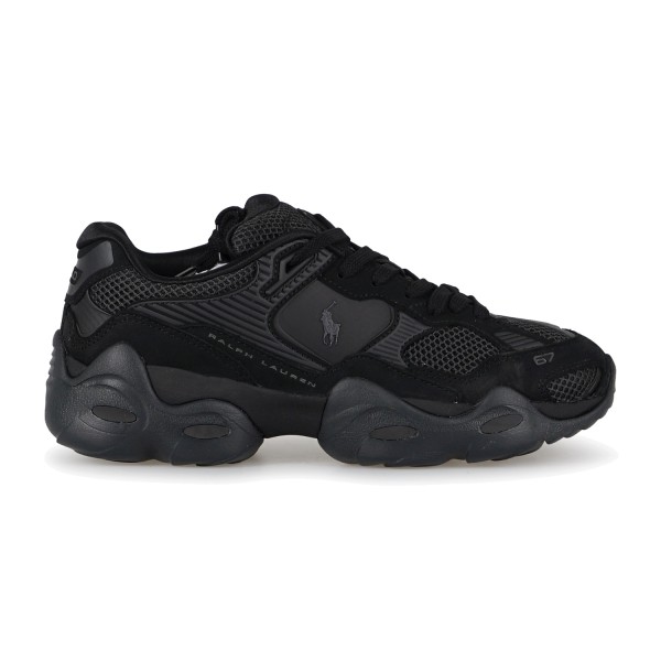 Polo Ralph Lauren - Sneakers Trackster 300 nera in pelle per uomo | 809p1575001